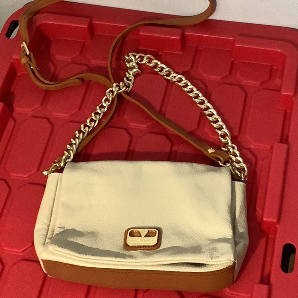 Valentina Cream and Tan‎ Crossbody Bag Italian leather